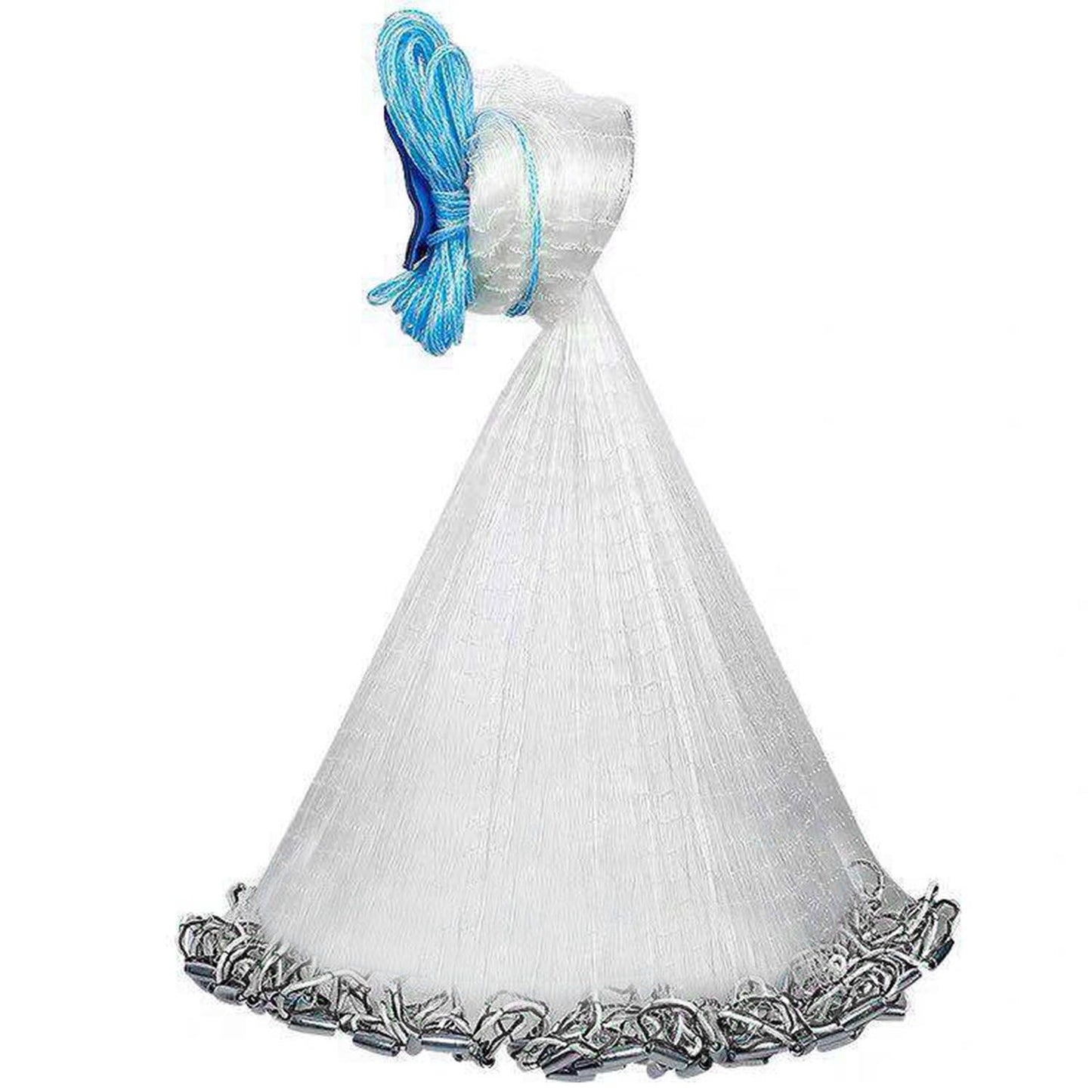 Fishing Cast Net Bait Trap Easy Throw Heavy Duty Hand Cast Net with Chain Sinker Bottom Spread - Discount Msrp