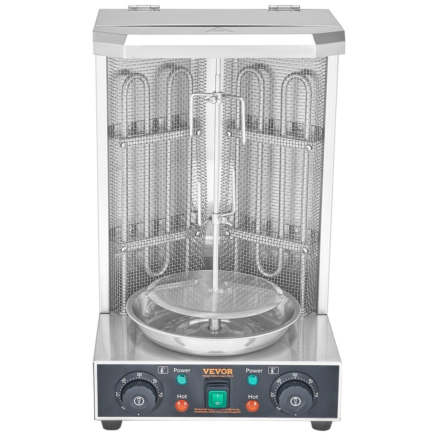 VEVOR Shawarma Grill Machine, 13 lbs Capacity, Chicken Shawarma Cooker Machine with 2 Burners, Electric Vertical Broiler Gyro Rotisserie Oven Doner Kebab Machine, for Home Restaurant Kitchen Parties - Discount Msrp