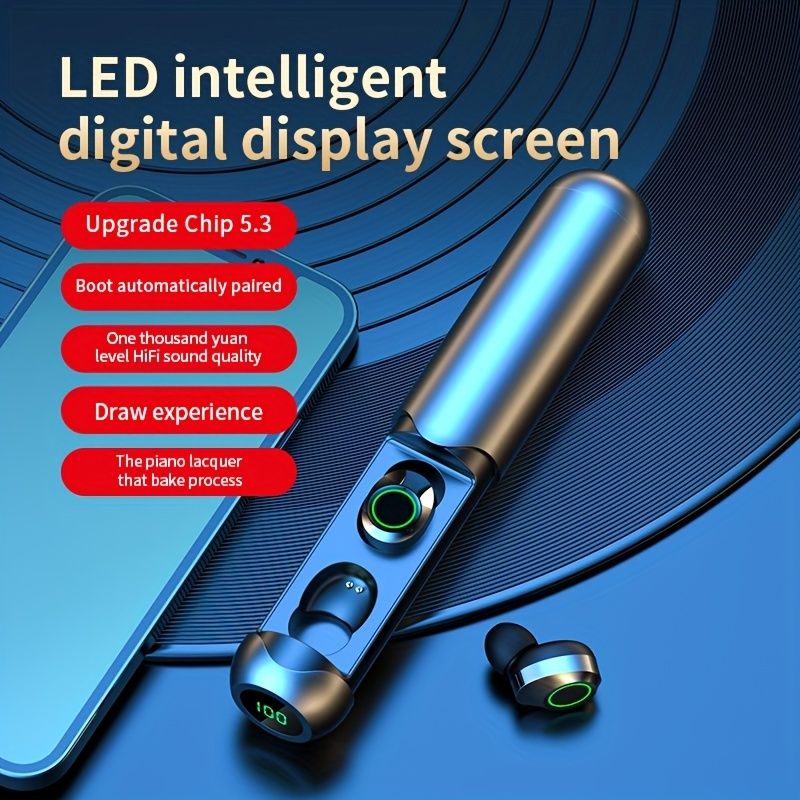 True Wireless Stereo Earbuds; HD Display HiFi Sound Quality; Waterproof Headset Earphone Mini For Smartphones - Discount Msrp