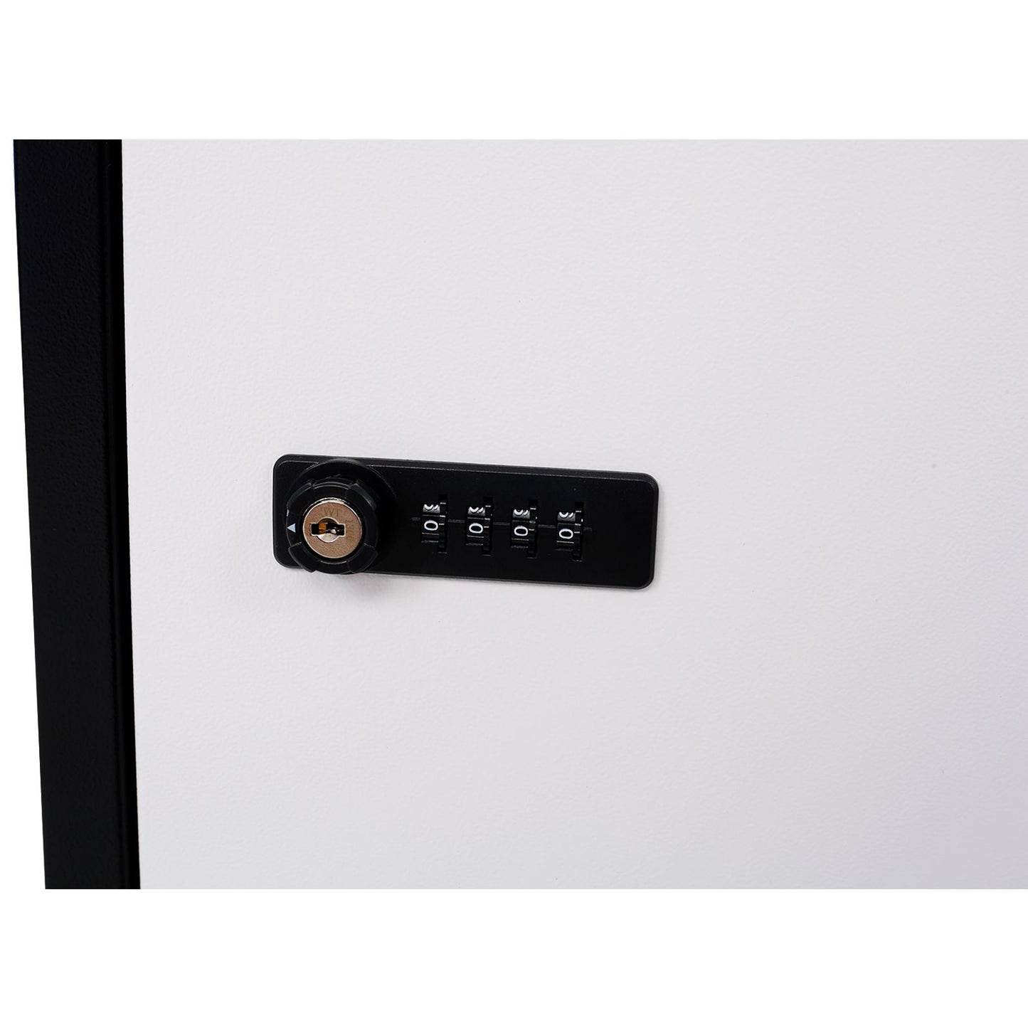 Package Delivery Box, 14'' x 11.3'' x 42'', Galvanized Steel Parcel Mailbox w/Code Lock & Mounting Hardware, for Outdoor Porch, Curbside, Black and White - Discount Msrp