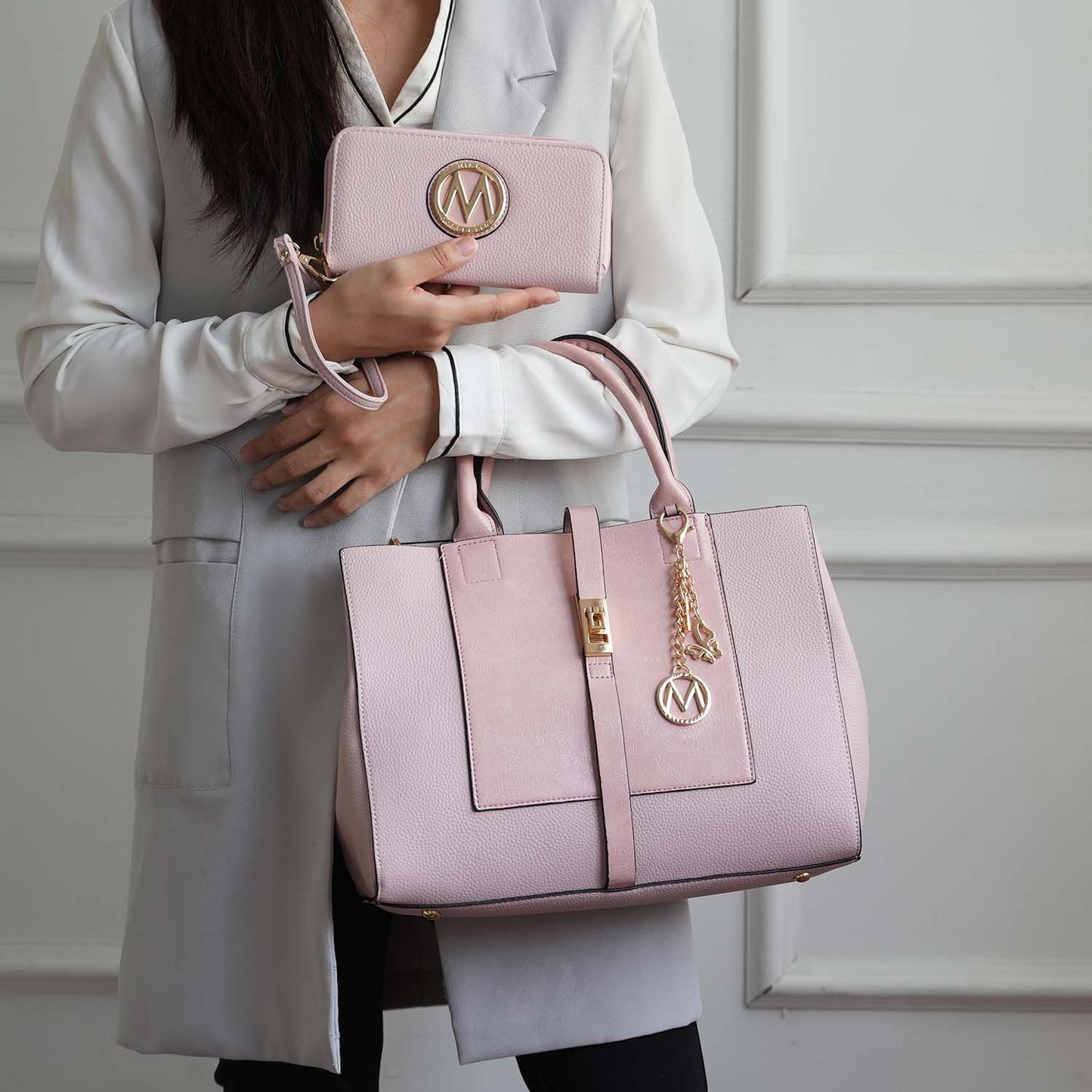 MKF Collection Yola Satchel Bag with Wallet Vegan Leather Women by Mia K - Discount Msrp