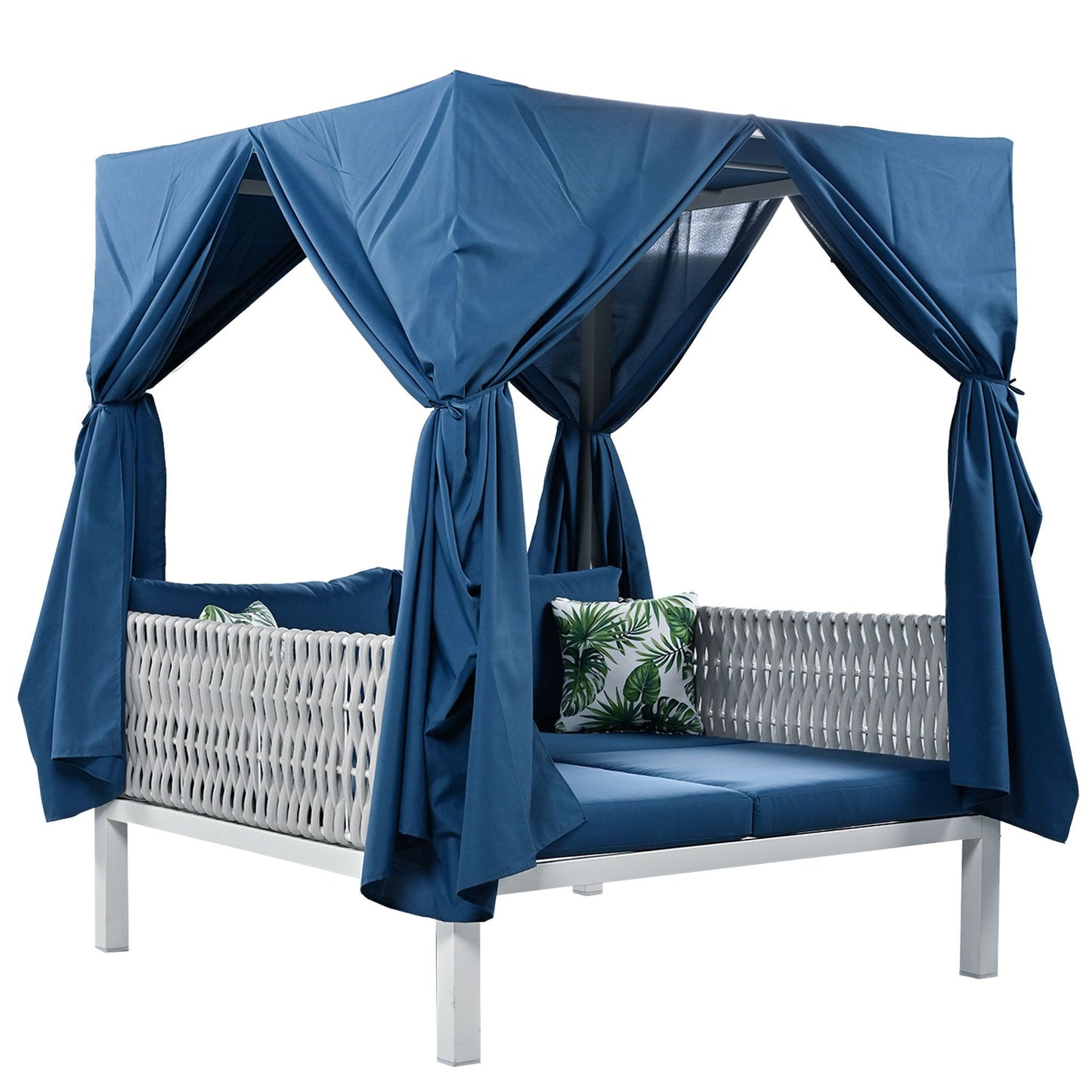 Outdoor Patio Sunbed with Curtains, High Comfort, Suitable for Multiple Scenarios - Discount Msrp