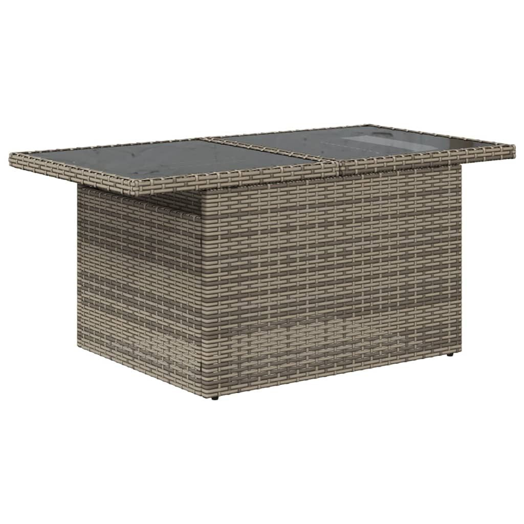 Garden Sofa Set Grey PE rattan, Powder-coated steel, Tempered glass - Discount Msrp