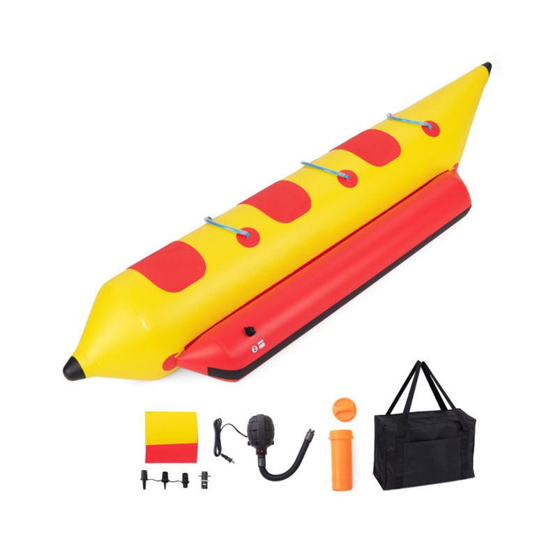 3-Person Inflatable Banana Boat with Electric Air Pump Carrying Bag and Repair Kit - Discount Msrp