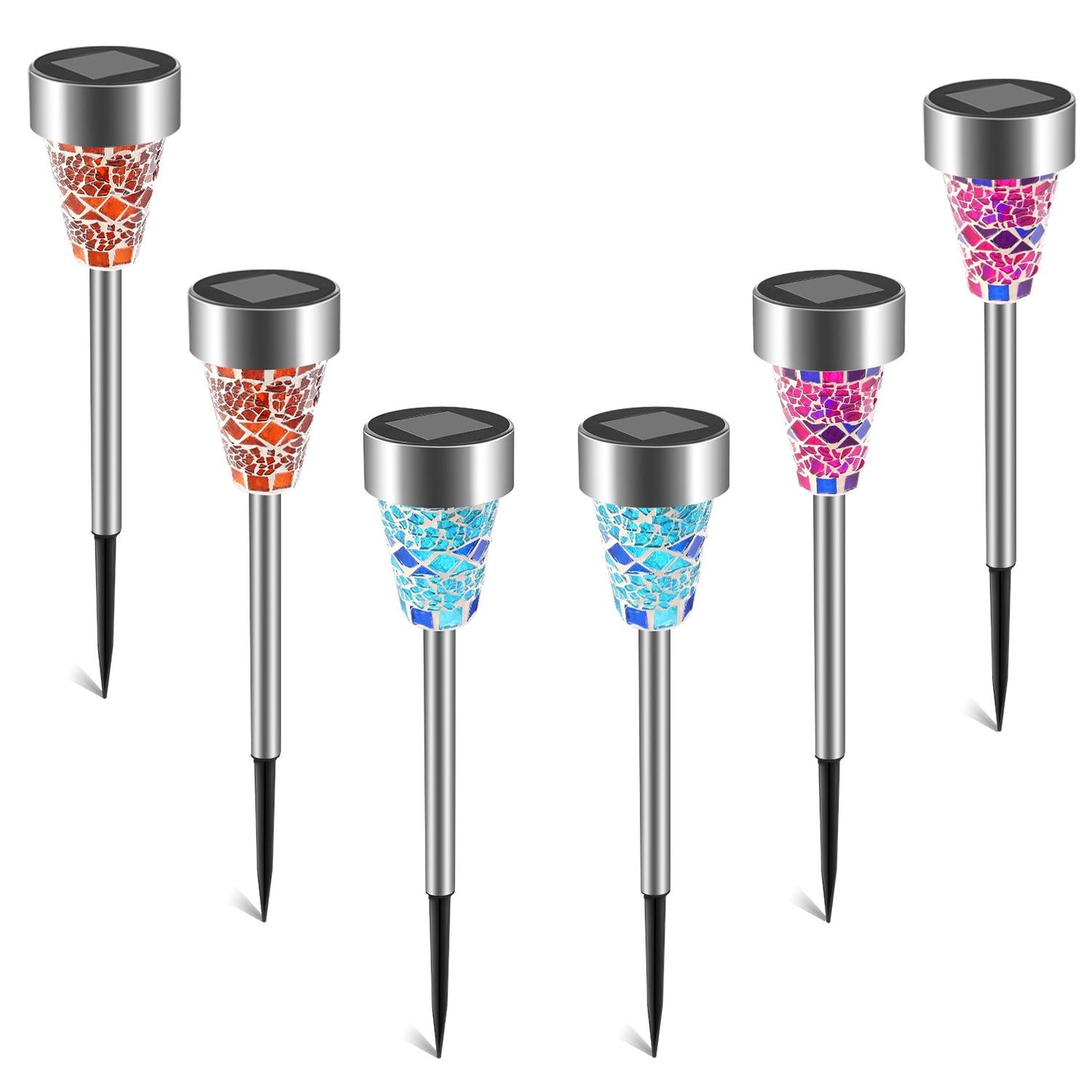 6Packs Solar Garden Lights Outdoor Solar Pathway Lights IP44 Water-resistant Landscape Lights 8Hrs Lawn Lamps for Yard Driveway Walkway - Discount Msrp