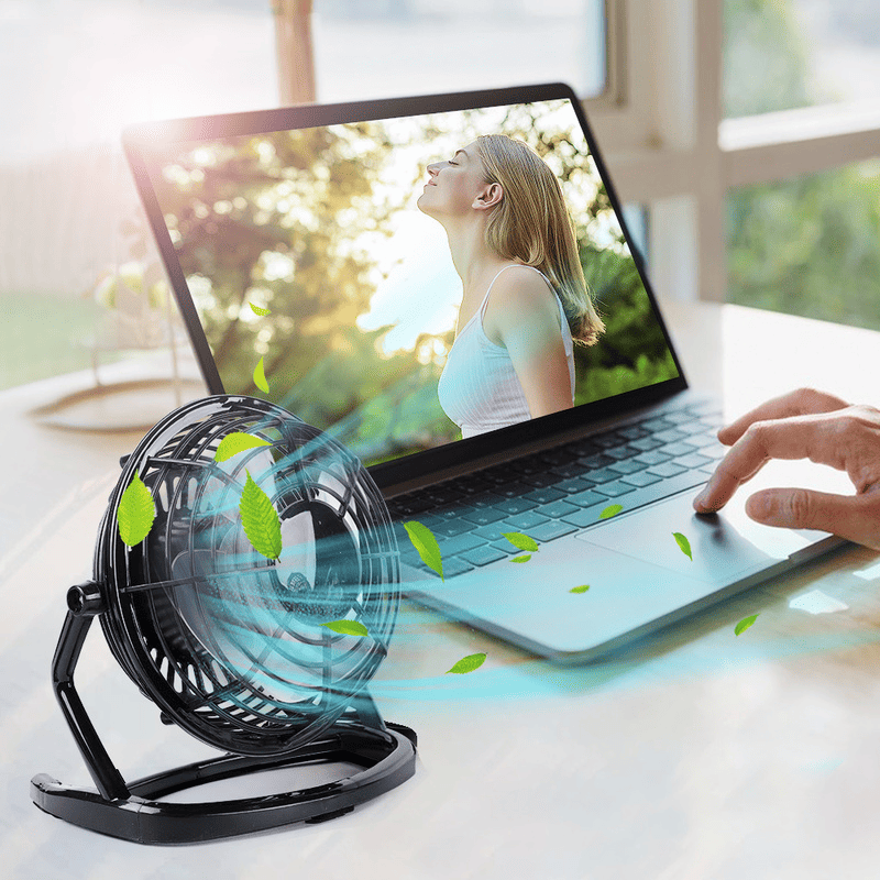 USB Silent Fan Desk Cooler for Laptop Notebook Desktop PC Ofiice Summer Cooling Fan 4 Blades Rotatable USB Mini desk Fans Socket - Discount Msrp