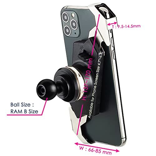 TAKEWAY Phone Holder for 4.7-6.7 inch Screen; Structure for Both Stability and Anti-Vibration; Providing Multi-Angle Vision; Attaches to RAM - Double Socket arms Component for Any B Size - Discount Msrp