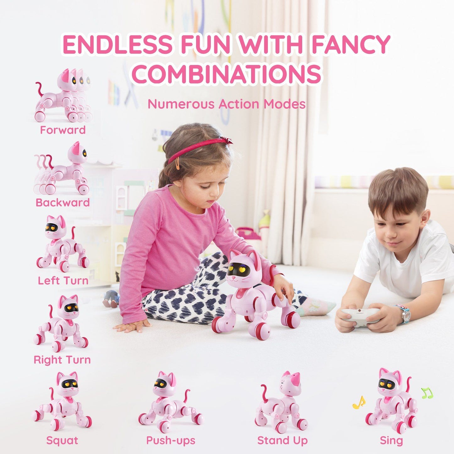 VEVOR RC Robot Cat Toy for Kid Talking Dancing Touch Remote Control Programmable - Discount Msrp
