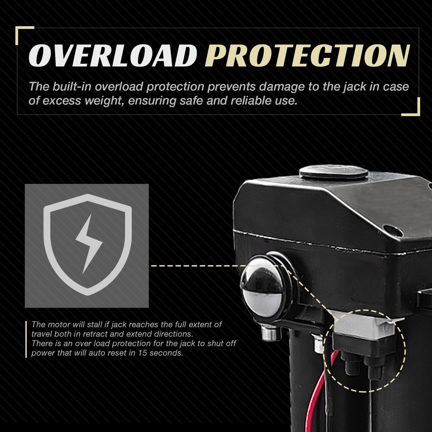 3500 lbs Electric Trailer Jack, 12V DC, 27" Lift, with Drop Leg, for Travel, Trailer, Camper, Boats, & More, W/ Waterproof Cover - Discount Msrp