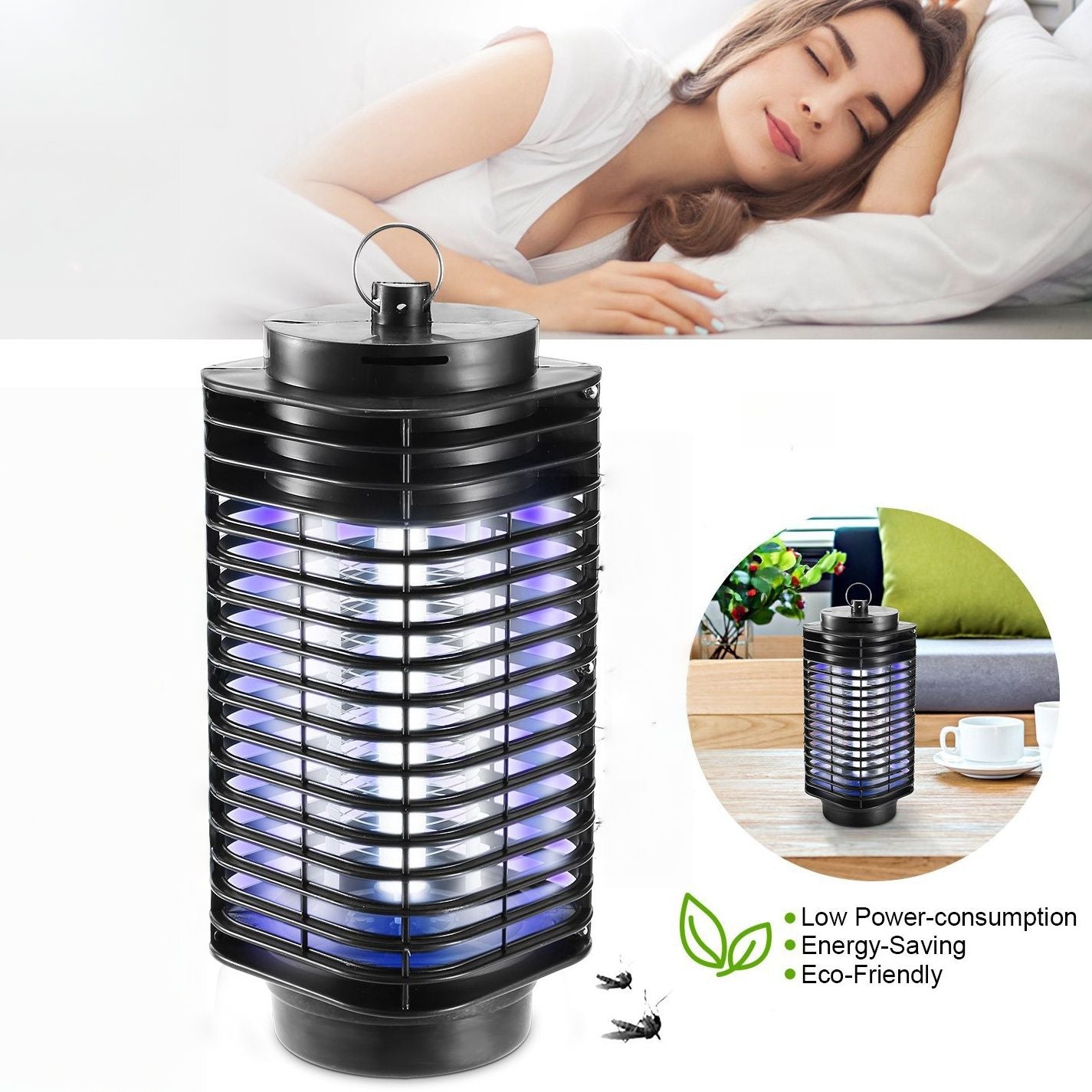 Electric Bug Zapper UV Light Flying Zapper Insect Killer Lamps Pest Mosquito Fly Trap Catcher Odorless Noiseless for Home Restaurant - Discount Msrp