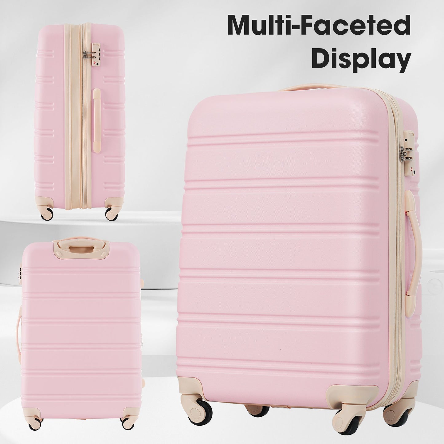 3 Piece Luggage Set Hardside Spinner Suitcase with TSA Lock 20" 24' 28" Available - Discount Msrp