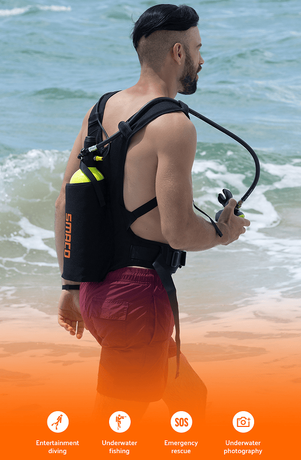 2L Single-bottle respirator diving equipment. Constant pressure 2 Mpa breathing 25-30Minutes snorkel mask snorkeling tube protective back bag, diving gas cylinder, scuba diving, adult men and women - Discount Msrp