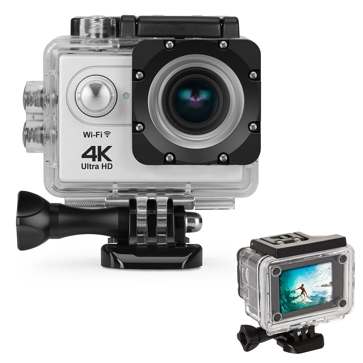 4K Action Pro Waterproof All Digital UHD WiFi Camera + RF Remote And Accessories - Discount Msrp