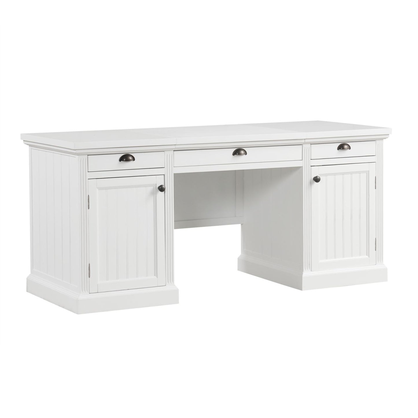 67''Modern Executive Desk,Computer Desk with 2 Storage Cabinet and 3 Drawers, Rectangle Home Office Desk with back ,Reading Desk,Writing Table,Workstation for Home Office,Living Room,study,White - Discount Msrp