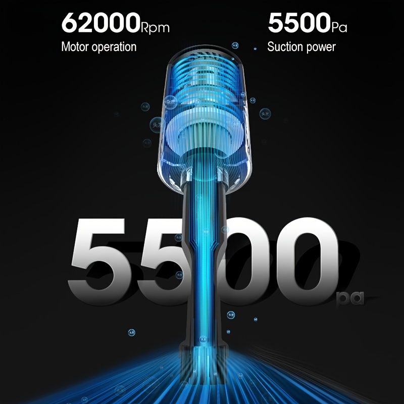 Portable Car Vacuum Cleaner; Rechargeable Handheld Automotive Vacuum Cleaner For Car Wireless Dust Catcher Cyclone Suction - Discount Msrp