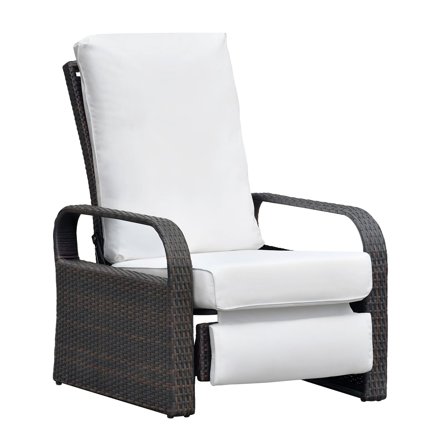 Outdoor Recliner Chair; Automatic Adjustable Wicker Lounge Recliner Chair with 5.12'' Thicken Cushion - Discount Msrp