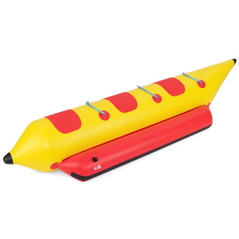 3-Person Inflatable Banana Boat with Electric Air Pump Carrying Bag and Repair Kit - Discount Msrp