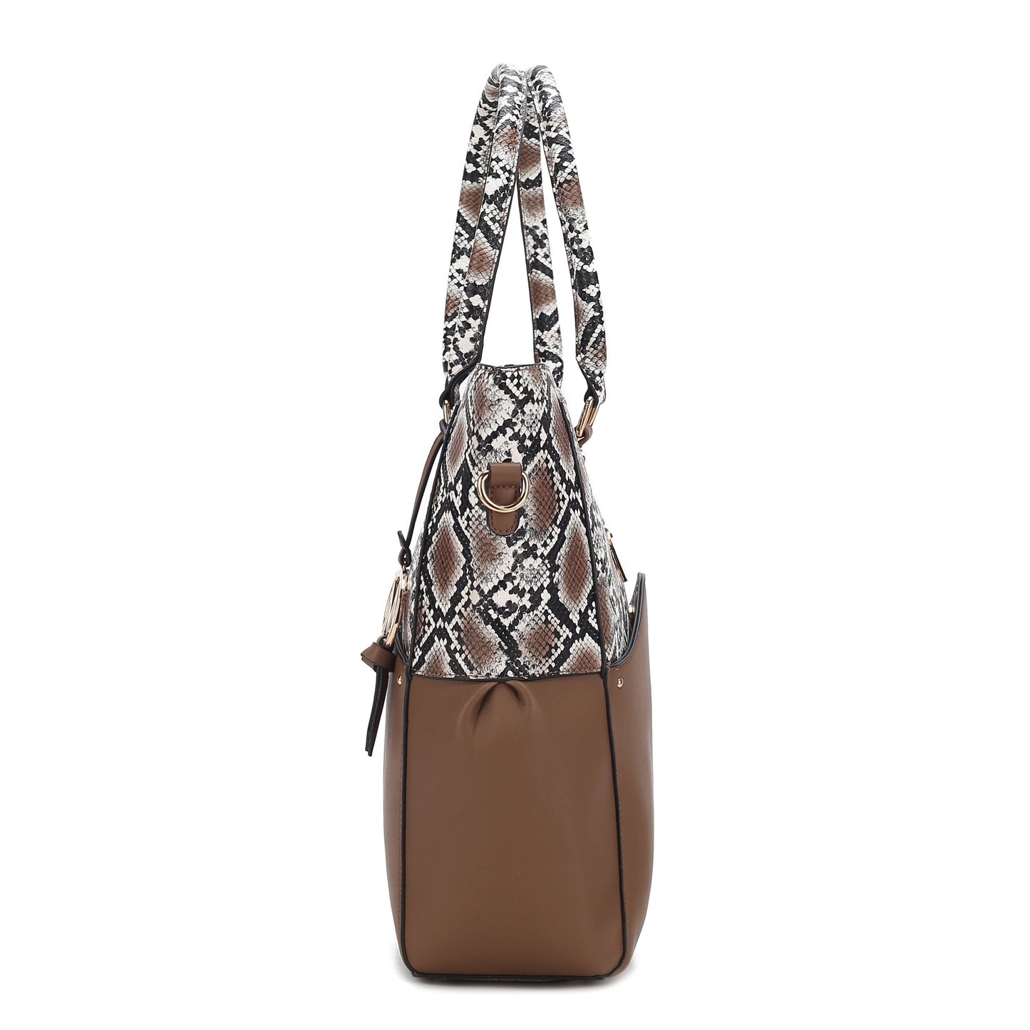 MKF Collection Iris Snake Embossed Vegan Leather Women Tote Bag with matching Wristlet Pouch by Mia k - Discount Msrp