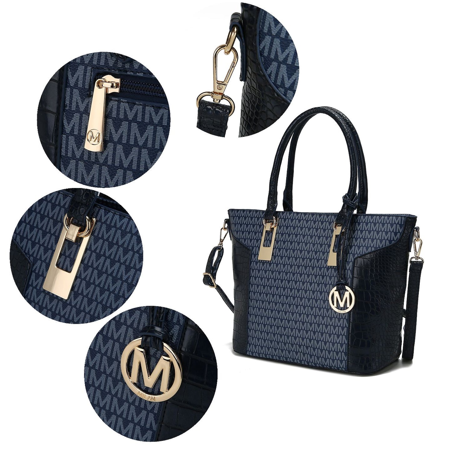 MKF Collection Shonda 3PC Tote with Cosmetic Pouch & Wristlet by Mia k - Discount Msrp