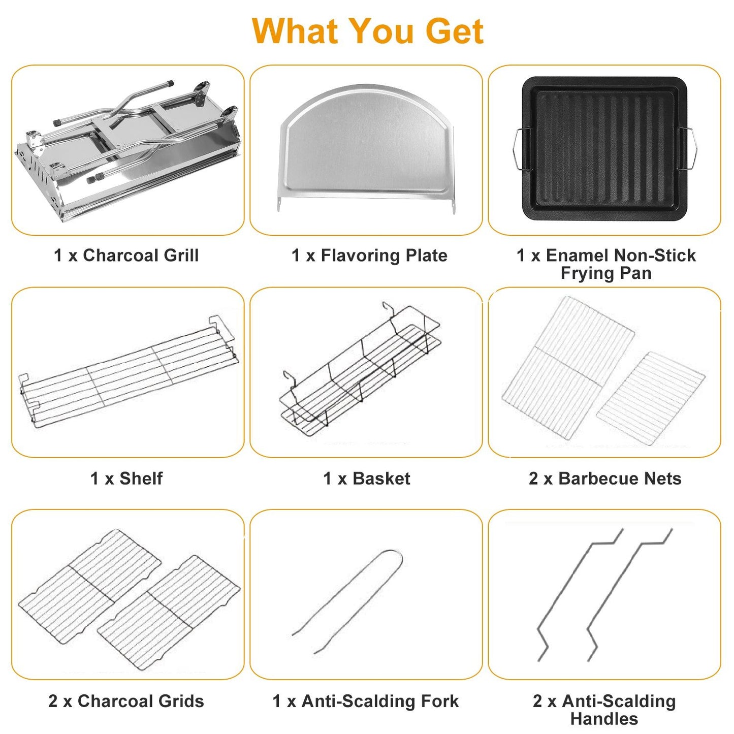 Foldable BBQ Grill Portable Charcoal Barbeque Grill Stainless Steel BBQ Grill For Picnic Camping Backyard Cooking - Discount Msrp