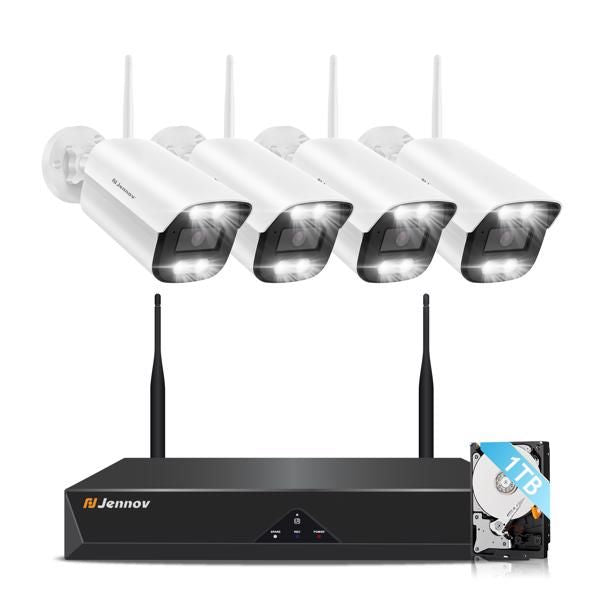 Jennov 5MP Wireless Security Camera System Outdoor IP66 IR WIFI Camera 1TB NVR - Discount Msrp