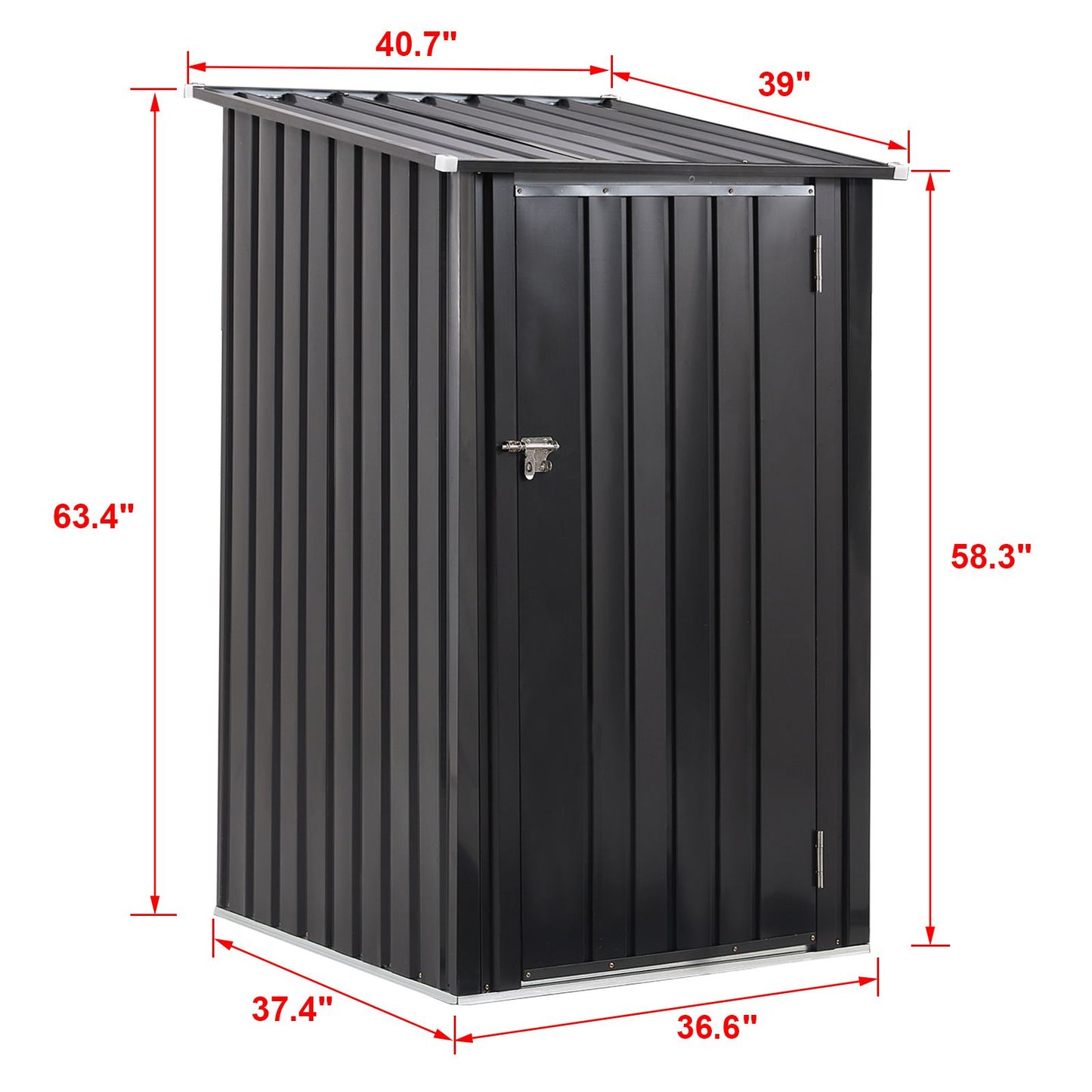 Outdoor Storage Shed, 3 x 3 FT Metal Steel Garden Shed with Single Lockable Door, Small Shed Outdoor Steel Utility Tool Shed for Backyard Patio Garden Lawn - Discount Msrp