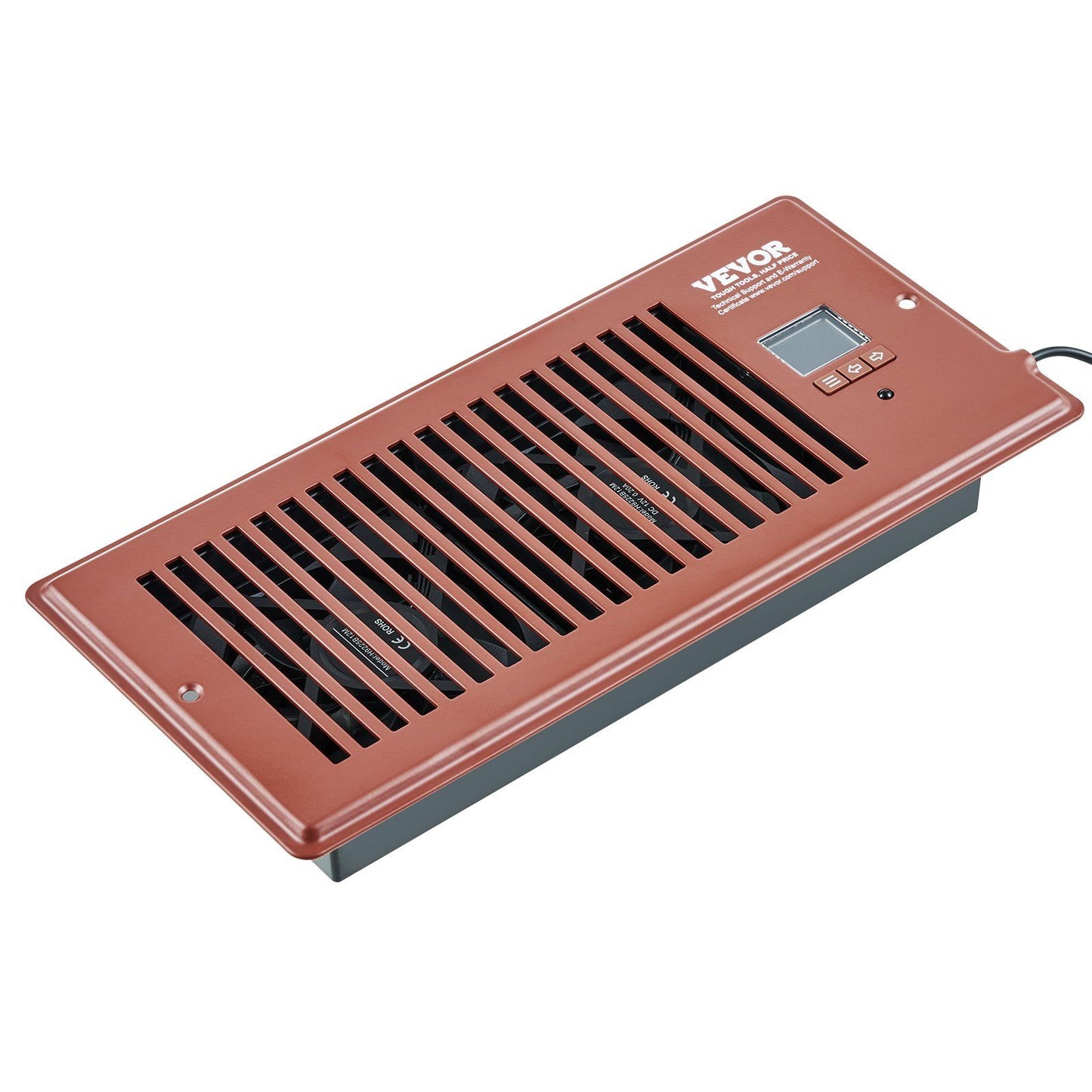 VEVOR Register Booster Fan, Quiet Vent Booster Fan Fits 4' x 10' Register Holes, with Remote Control and Thermostat Control, Adjustable Speed for Heating Cooling Smart Vent, Brown - Discount Msrp