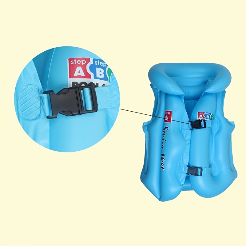 Swim Vest For Kids ; 4-12 Years Old Inflatable Swimming Floaties With Adjustable Safety Buckle & Dual Airbags For Boys Girls; Water Vest For Pool; Beach; Lake & Ocean - Discount Msrp