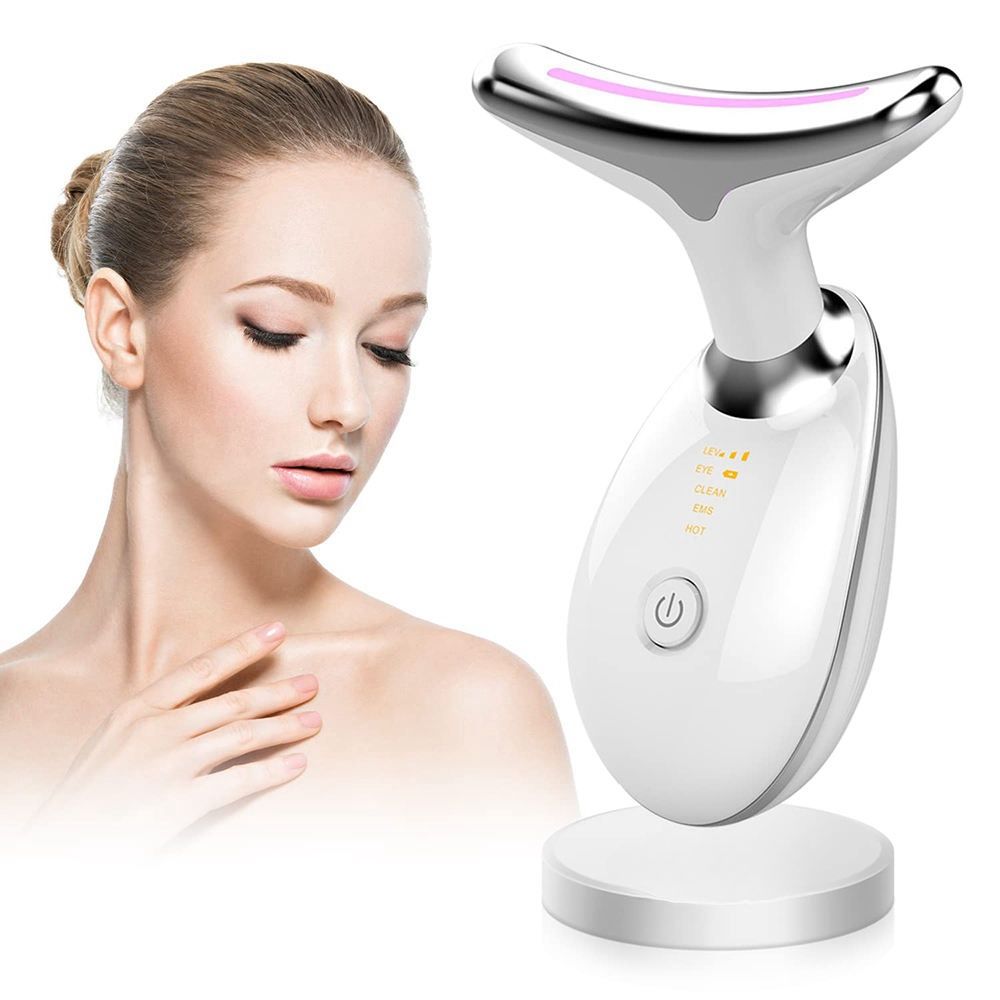 Face and Neck Massager 3 Colors EMS Beauty Device Lifting Tighten Facial Massagers Wrinkle Remover Reduce Double Chin Devices for Woman - Discount Msrp