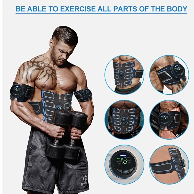 EMS Fitness Apparatus Set; Smart Fitness Stickers For Abdominal Muscle And Upper Arm Muscle Exercise; Abdominal Workout; Home Office Fitness Workout Equipment - Discount Msrp
