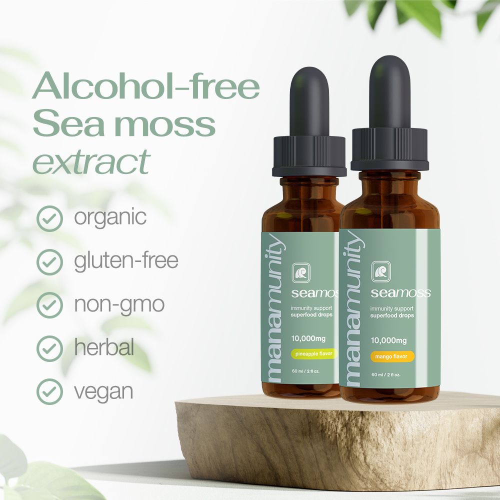 Sea Moss Liquid Drops 10,000 mg Organic Irish Sea Moss Gel with 350 mg Burdock Root Supplement & 20,000 mg Spirulina Immune Support, Joint & Thyroid Support - Vegan - Discount Msrp