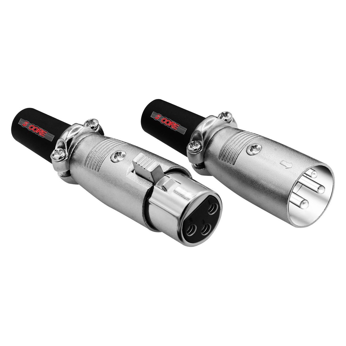 5Core XLR Connector Male Female to 1/4 Audio Jack 3 Pin Secure Mic Plug w Locking Ends - Discount Msrp