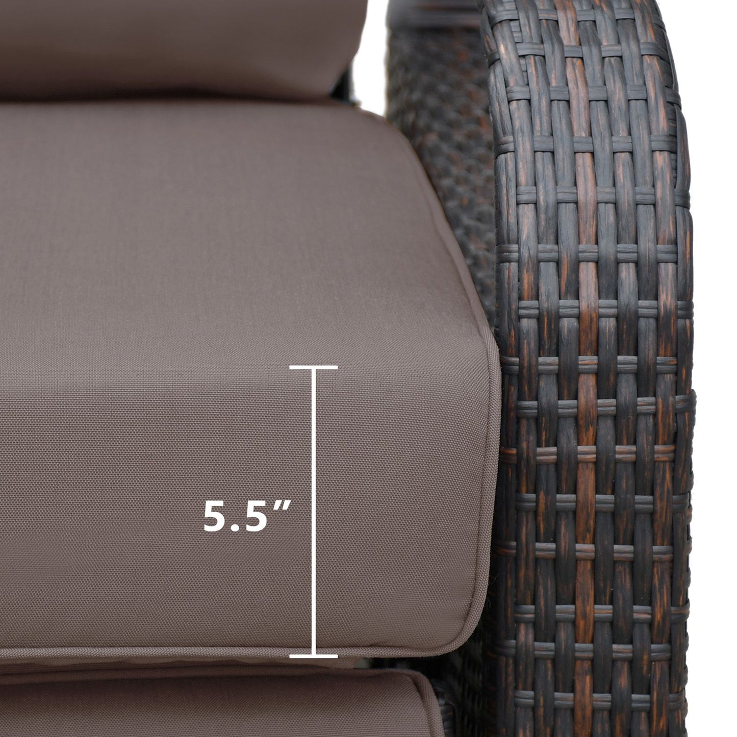 Outdoor Recliner Chair; Automatic Adjustable Wicker Lounge Recliner Chair with 5.12'' Thicken Cushion - Discount Msrp