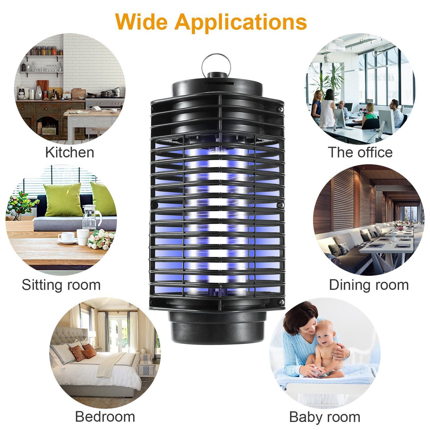 Electric Bug Zapper UV Light Flying Zapper Insect Killer Lamps Pest Mosquito Fly Trap Catcher Odorless Noiseless for Home Restaurant - Discount Msrp