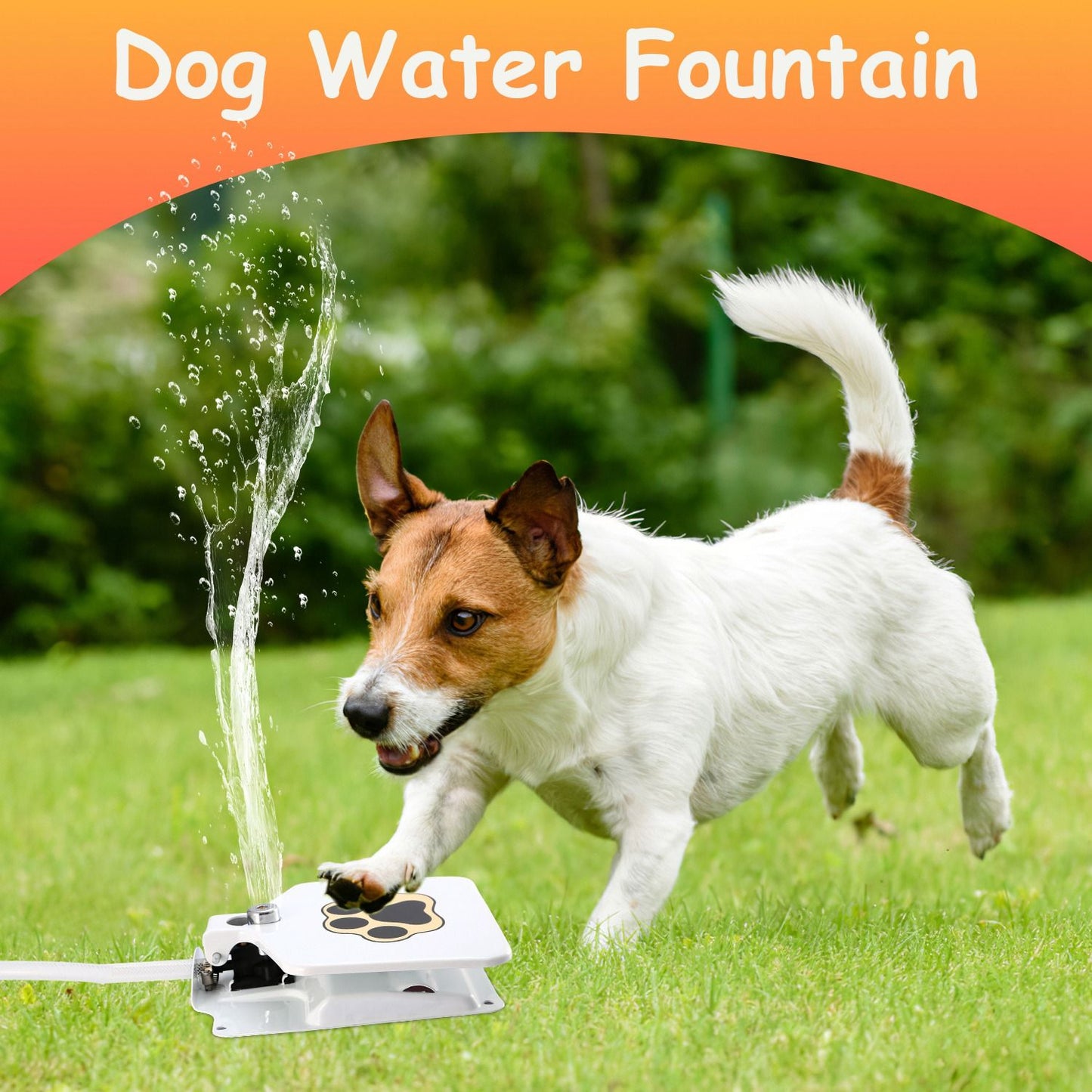 Dog Water Fountain Outdoor Dog Pet Water Dispenser Step-on Activated Sprinkler - Discount Msrp