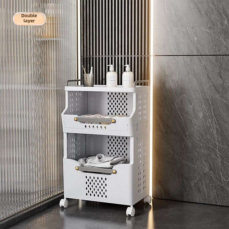 Laundry Basket Bathroom Foldable Dirty Clothes Storage Basket Wall Hanging Shelf - Discount Msrp