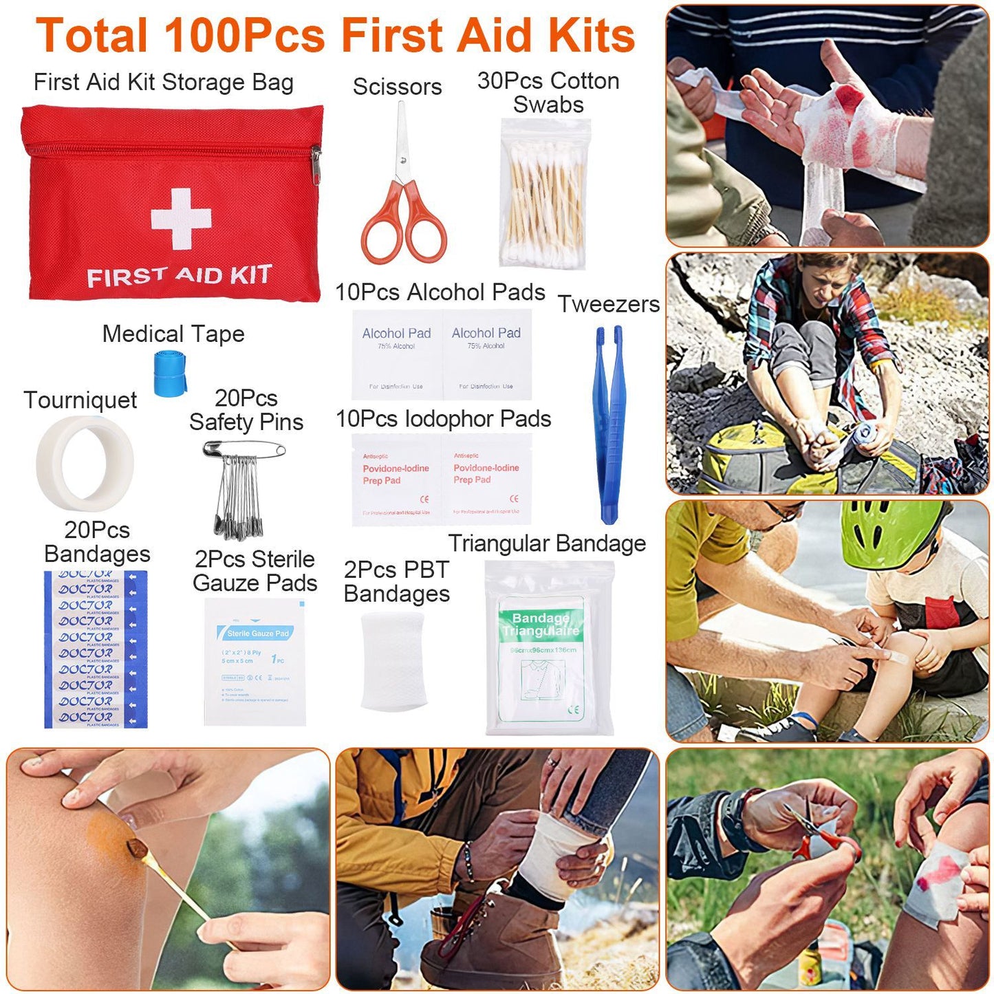 125Pcs Survival Kits Professional Emergency Survival Gear Tactical First Aid Kit Supplies for Outdoor Adventure Camping Hiking Hunting - Discount Msrp