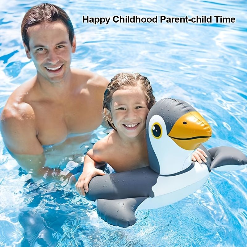 Children's Cartoon Animal Swimming Rings; Inflatable Duck Penguin Flamingo Pool Floats For Boys And Girls - Discount Msrp