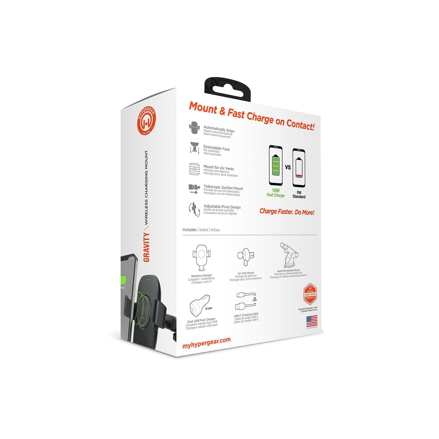 HyperGear Gravity 15W Wireless Fast Charge Mount - Discount Msrp