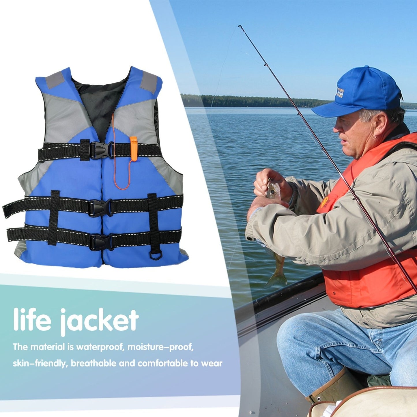 1pc Adult Portable Breathable Inflatable Vest; Life Vest For Swimming Fishing Accessories - Discount Msrp