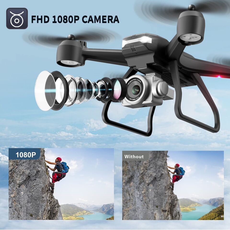 4DRC V14 RC Drone WIFI FPV 4K HD Wide Angle Dual Camera Quadcopter Portable With Bag ,2 Batteries Drone For Beginner,Headless Mode,Gesture Photo - Discount Msrp
