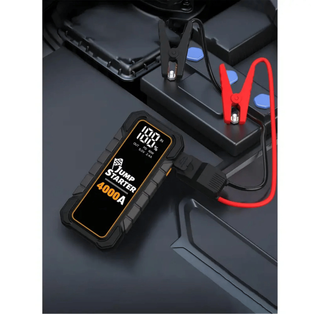 20000mAh 12V Car Battery Jump Starter 4000 Peak Amp USB Fast Charging LED Light 3.54*1.8*7.84 in - Discount Msrp