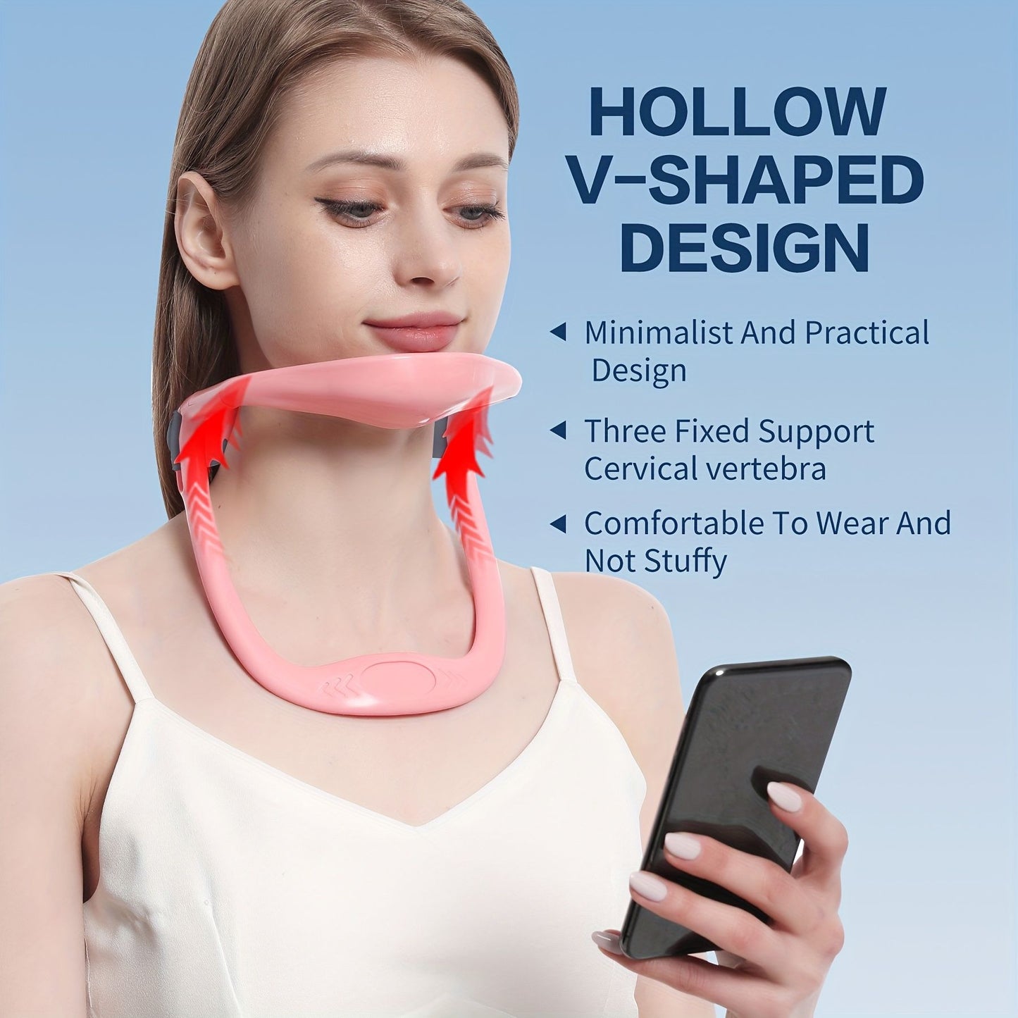 Neck Brace; Cervical Collar Neck Support Brace; Adjustable Anti-Bow Cervical Traction Device For Neck Posture Support Neck Pain Relief; Shoulder And Neck Forward Tilt Support - Discount Msrp
