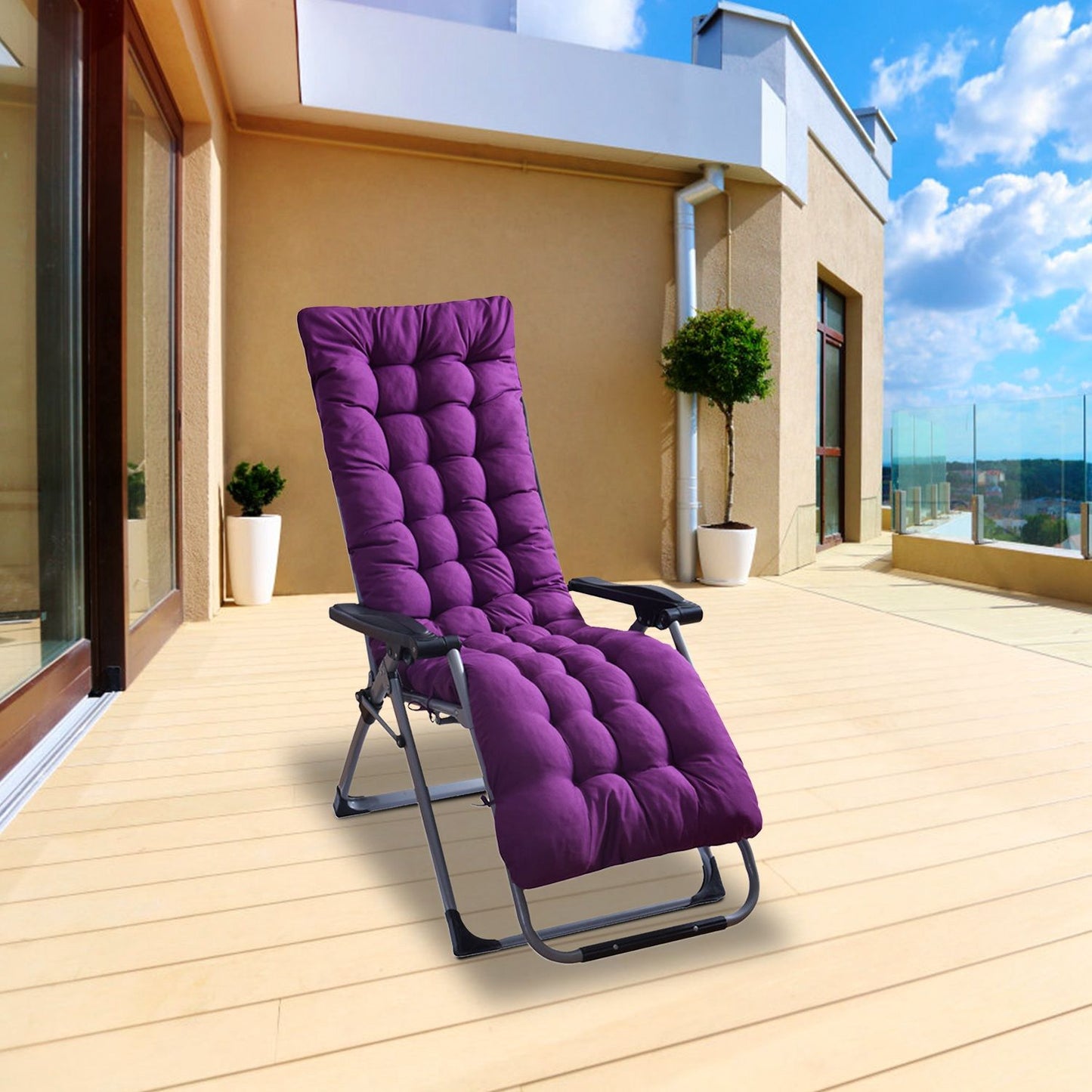67x22in Chaise Lounger Cushion Recliner Rocking Chair Sofa Mat Deck Chair Cushion - Discount Msrp