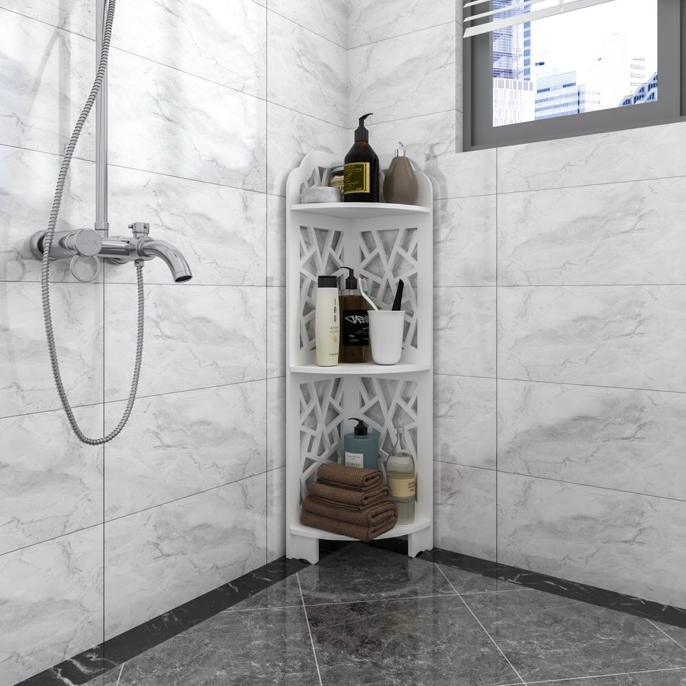 Free shipping 3 Tier Corner Shower Shelf Waterproof for Bathroom Storage YJ - Discount Msrp
