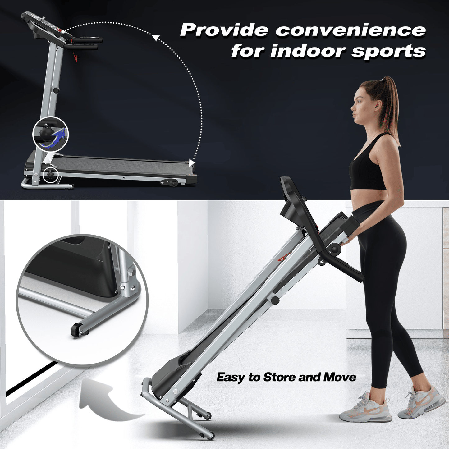 Home Folding Treadmill With Pulse Sensor - Discount Msrp