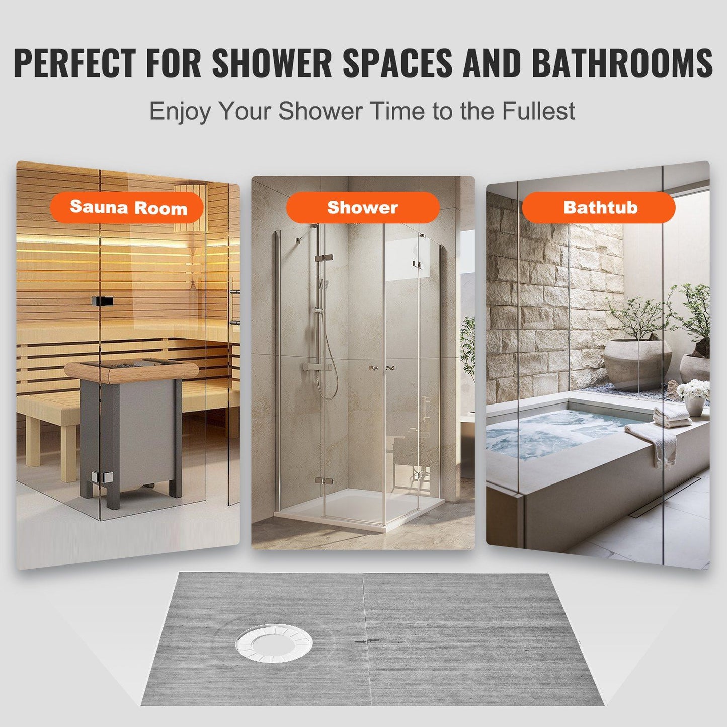 VEVOR Shower Curb Kit, 60"x38" Shower Pan Kit with 6.3" Offset Drain, Lightweight EPS Shower Installation Kits with 2 Waterproof Cloths, Shower Pan Slope Sticks Fit for Bathroom - Discount Msrp