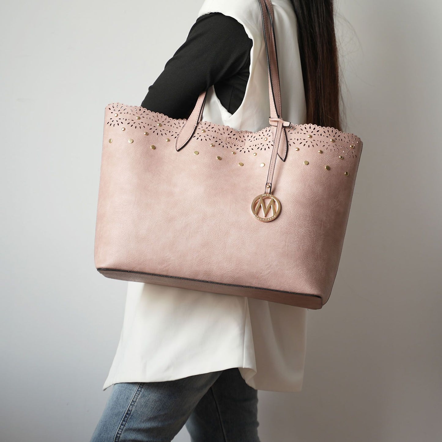 MKF Collection Mariahna 3 PCS Shopper Tote, Cross and Wallet Handbag by Mia K - Discount Msrp