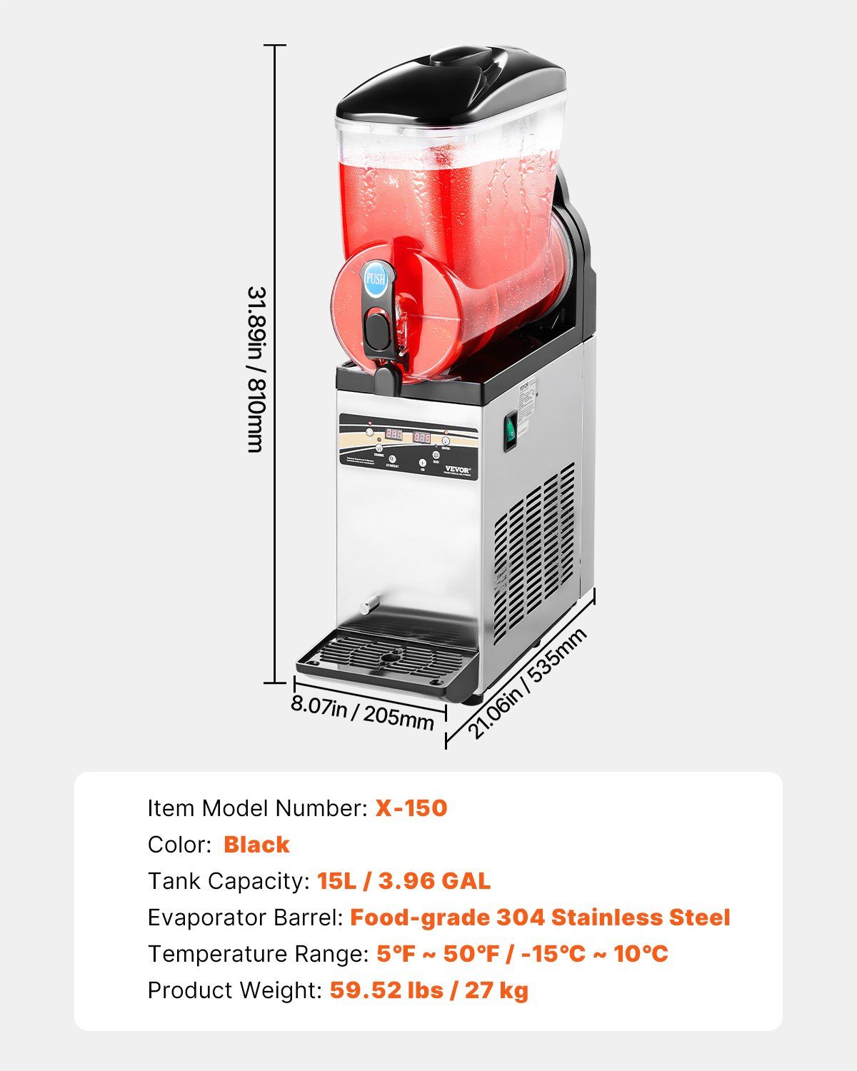 Commercial Slushy Machine 15L Margarita Smoothie Frozen Drink Slushie Maker - Discount Msrp