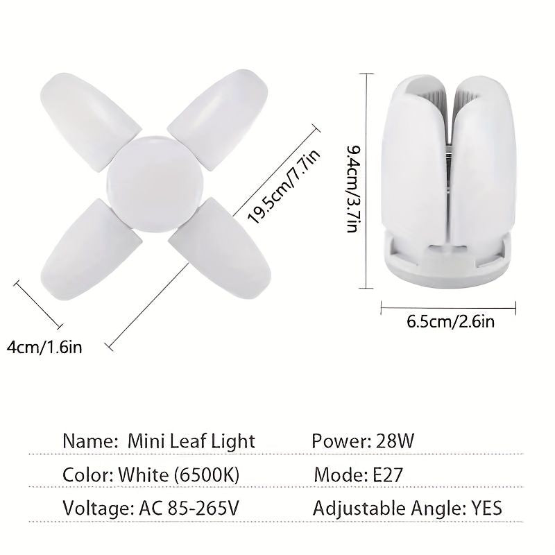 1pc E27 LED Bulb Fan Blade Timing Lamp AC85-265V 28W Foldable Led Light Bulb Ceiling Light For Home - Discount Msrp